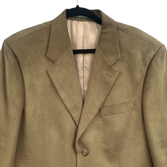 Chaps Ralph Lauren Blazer Jacket 40T Sport Coat Microfiber Green Academia Career - Picture 6 of 16